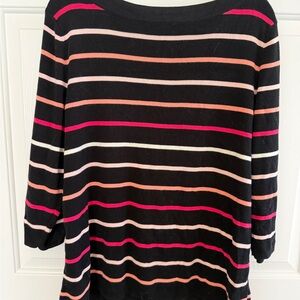 Talbots Black Multicolor Striped Sweater